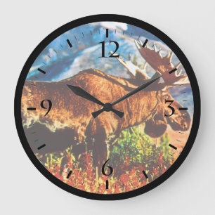 Grande Horloge Ronde Vintage États-Unis Oie taureau de l'Alaska