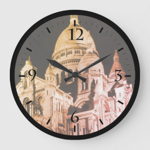 Grande Horloge Ronde Vintage France Paris Basilique Sacré Cœur Souris P