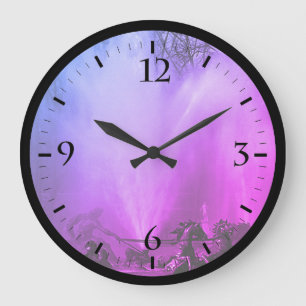 Grande Horloge Ronde Vintage France Versailles château Fontaine Apollo