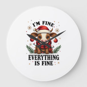 Grande Horloge Ronde Vintage Im Fine Everything Is Fine Vache Highland