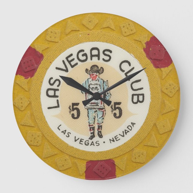 Grande Horloge Ronde Vintage Las Vegas Poker Chip (Recto)