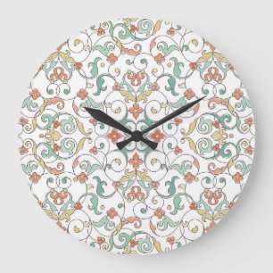 Grande Horloge Ronde Vintage Line Art Ornement Est