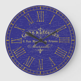 Grande Horloge Ronde Vintage Look Café français