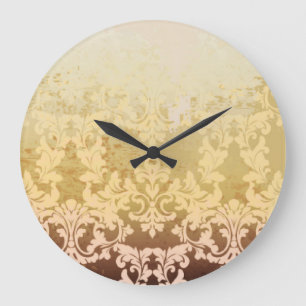 Grande Horloge Ronde Vintage motif baroque, luxe ornemental.