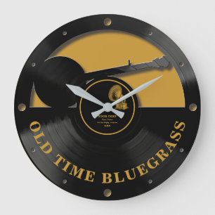 Grande Horloge Ronde Vintage Record with Banjo Cutout Print