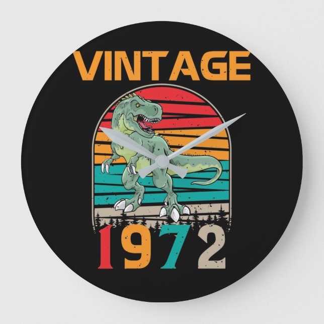 Grande Horloge Ronde Vintage Retro 1972 Anniversaire (Recto)