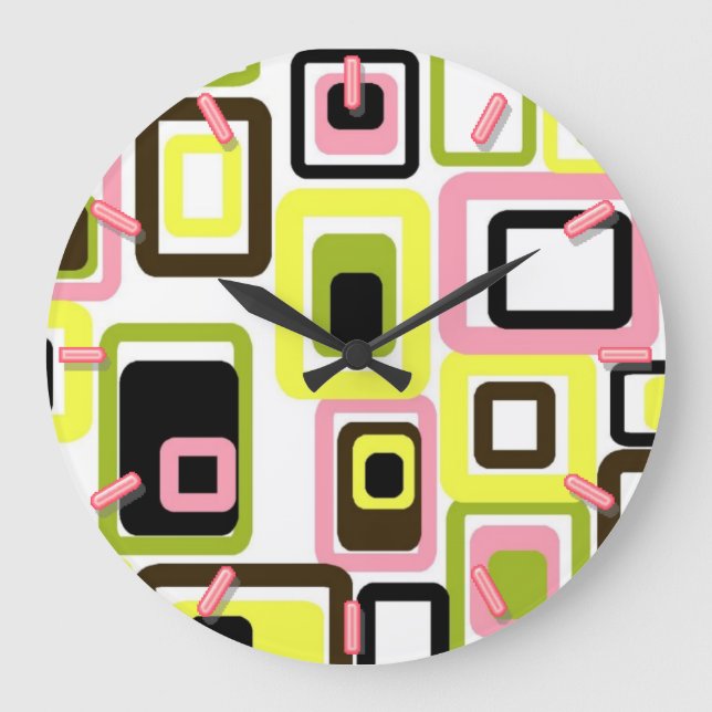 Grande Horloge Ronde vintage retro century geometric (Recto)