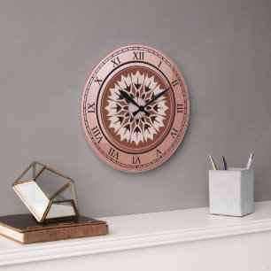 Grande Horloge Ronde Vintage rond de cuivre