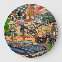 Vintage Route 66, affiche nostalgique.