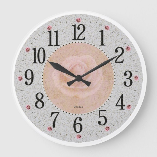 Grande Horloge Ronde Vintage Shabby Chic Antique (Recto)