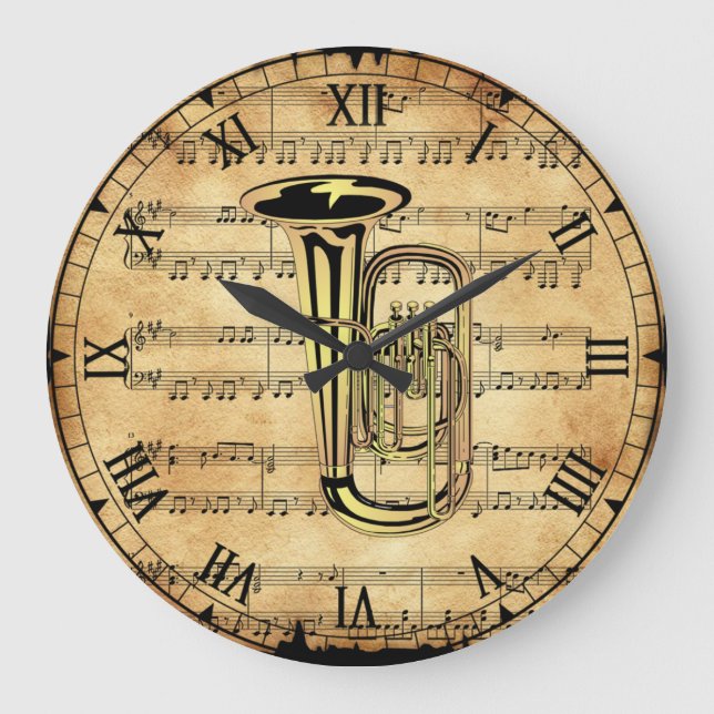 Grande Horloge Ronde Vintage Sheet Music Background (Recto)