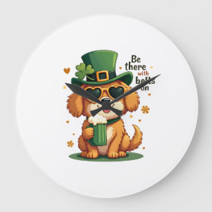 Grande Horloge Ronde Vintage Soyez Là Avec Des Cloches Sur Chien St Pat