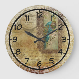 Grande Horloge Ronde Vintage Tea Ad with Peacock