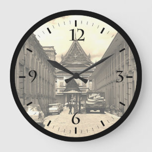 Grande Horloge Ronde Vintage Thaïlande Bangkok Palais Royal Carte posta