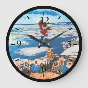 Grande Horloge Ronde Vintage USA Alaska eskimo tossage de couverture