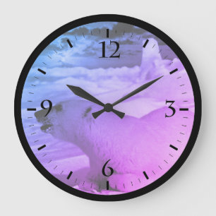Grande Horloge Ronde Vintage USA Alaska polaire ours Coque-Mate iPhone