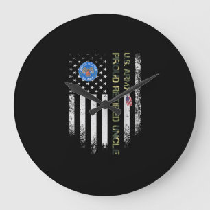 Grande Horloge Ronde Vintage USA American Flag Army Vintage Proud