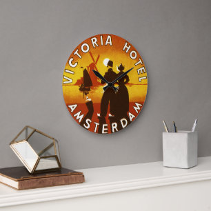 Grande Horloge Ronde Vintage voyage, Victoria Hotel, Amsterdam, Holland