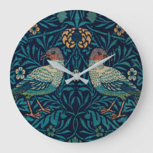 Grande Horloge Ronde Vintage William Morris Birds, Retro