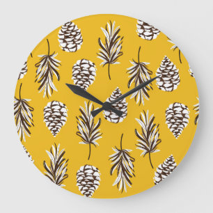 Grande Horloge Ronde Vintages éléments de la nature d'automne