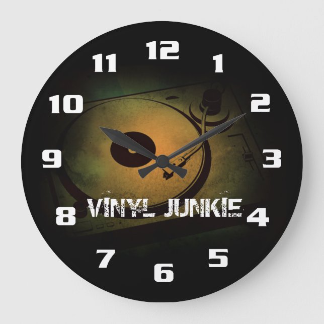 Grande Horloge Ronde Vinyl junkie Old Retro turn table (Recto)