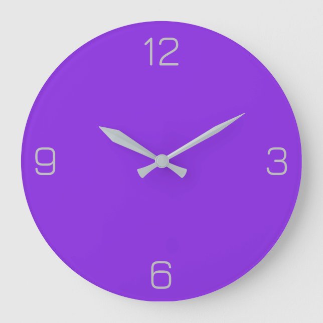 Grande Horloge Ronde Violet bleu 8A2BE2 Couleur - Ajouter une option de (Recto)