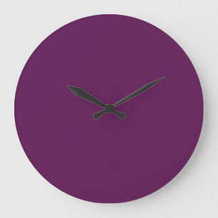 Grande Horloge Ronde Violet de raisin (couleur solide) 