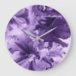 Grande Horloge Ronde Violettes monochromes