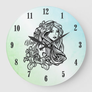 Grande Horloge Ronde Virgo La Vierge Zodiac Mint