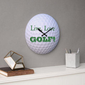 Grande Horloge Ronde Vis, Amour, GOLF ! | Golfball