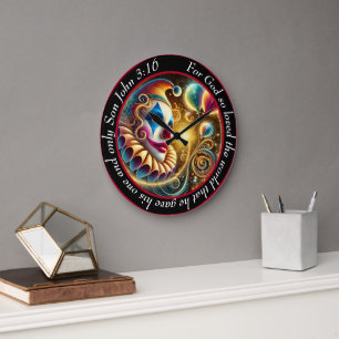 Grande Horloge Ronde Visage de clown lunaire