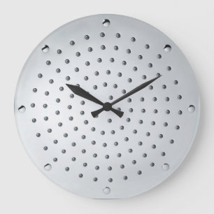 Grande Horloge Ronde Visage de grille Chrome