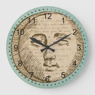 Grande Horloge Ronde Visage de la lune