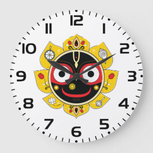 Grande Horloge Ronde Visage de Lord Jagannath divinité hindoue spiritue
