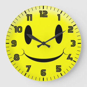 Grande Horloge Ronde Visage heureux mignon