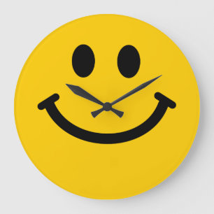 Grande Horloge Ronde Visage jaune