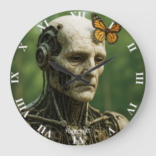 Grande Horloge Ronde Visage Papillon Surréalisme Mignon Fantastique