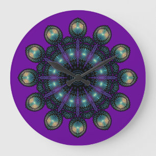 Grande Horloge Ronde Visages d'horloge - fractale d'Apophysis