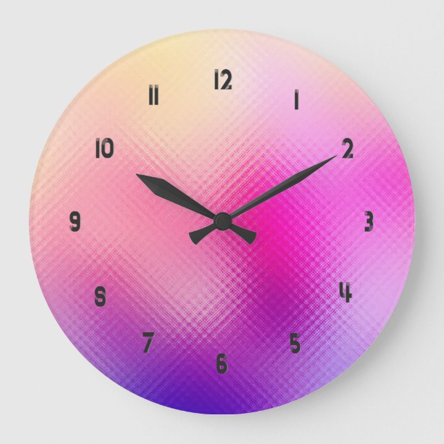 Grande Horloge Ronde Vitre Iridescente violet et rose ombre (Recto)