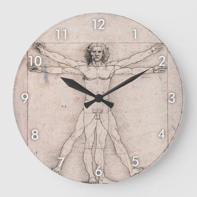 Grande Horloge Ronde Vitruvien, Léonard de Vinci (Recto)