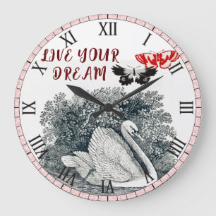 Grande Horloge Ronde Vivez Votre Rêve Comme Swan