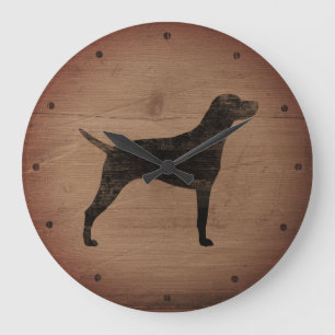 Grande Horloge Ronde Vizsla Silhouette