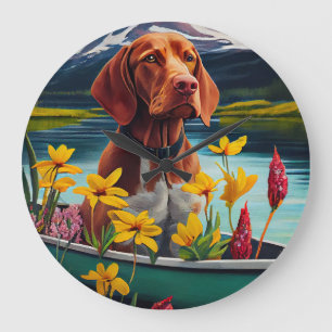 Grande Horloge Ronde Vizsla sur une pagaie : Une aventure pittoresque