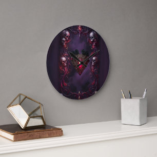 Grande Horloge Ronde Vœux au-delà du voile – Art de mariage gothique