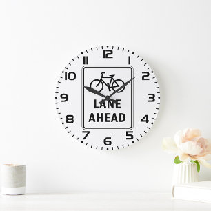Grande Horloge Ronde Voie cyclable à l'avant Symbole Cyclisme Sécurité
