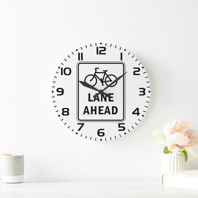 Grande Horloge Ronde Voie cyclable à l'avant Symbole Cyclisme Sécurité  (Créateur téléchargé)