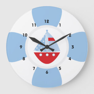 Grande Horloge Ronde Voilier et anneau de vie