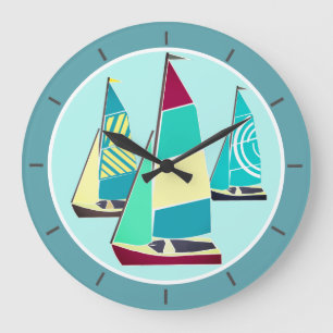 Grande Horloge Ronde Voiliers vintages