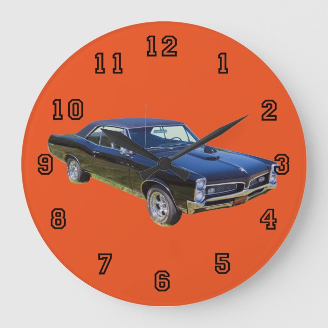 Grande Horloge Ronde Voiture à muscles Pontiac GTO 1967 (Recto)
