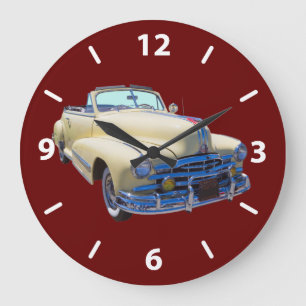 Grande Horloge Ronde Voiture convertible Pontiac Silver Streak 1948